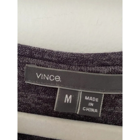 Vince Purple Metallic Heathered Long Sleeve Crew Neck Top Womens M - Picture 3 of 4